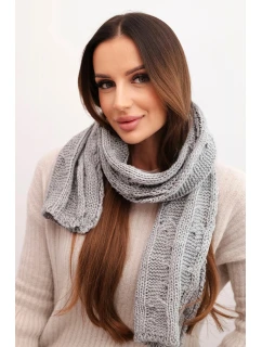 Dámský klasický pletený vlněný šátek KN22 šedý