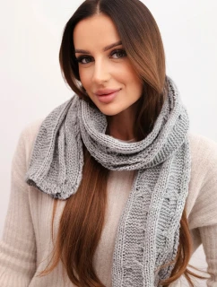 Dámský klasický pletený vlněný šátek KN22 šedý
