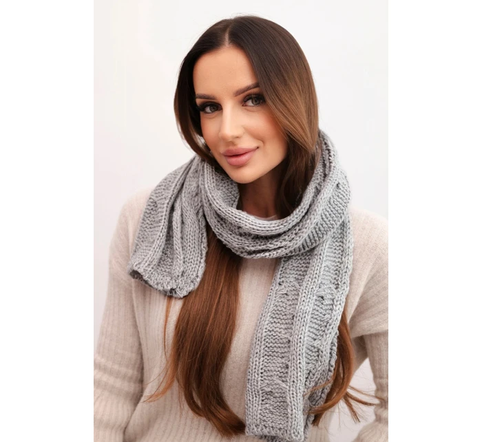 Dámský klasický pletený vlněný šátek KN22 šedý
