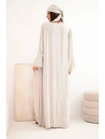 Dámský viskózový 4dílný komplet v boho stylu tmavě béžový