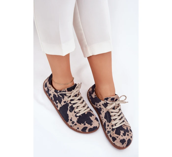 Dámské semišové barefoot tenisky s pruhy model 21703091 - Zazoo