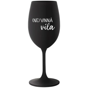 (NE)VINNÁ VÍLA - čierny pohár na víno 350 ml (NE)VINNÁ VÍLA - čierny pohár na víno 350 ml