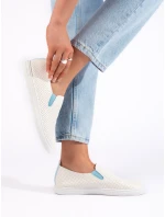 Zajímavé tenisky bílé dámské bez podpatku Zajímavé tenisky bílé dámské bez podpatku