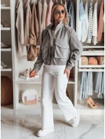 Dámská přechodná oversize bunda bomber LUMINA šedá FashionStreet TY4792 Dámská přechodná oversize bunda bomber LUMINA šedá FashionStreet TY4792