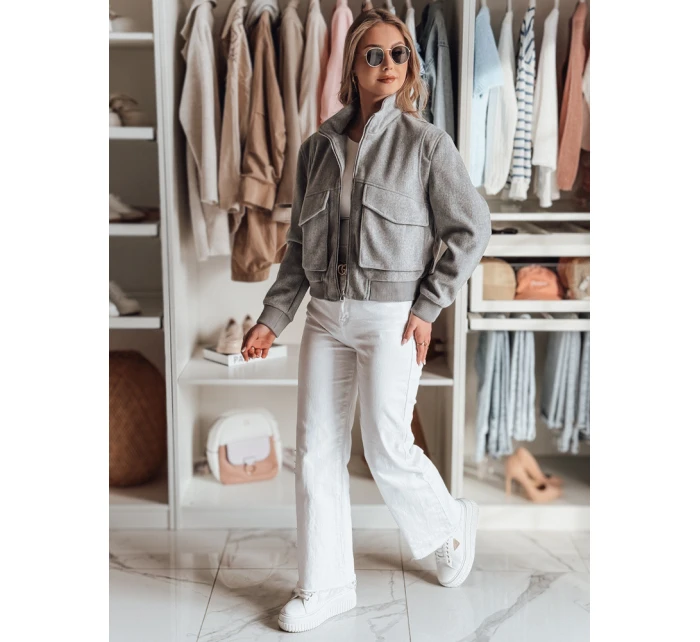 Dámská přechodná oversize bunda bomber LUMINA šedá FashionStreet TY4792 Dámská přechodná oversize bunda bomber LUMINA šedá FashionStreet TY4792