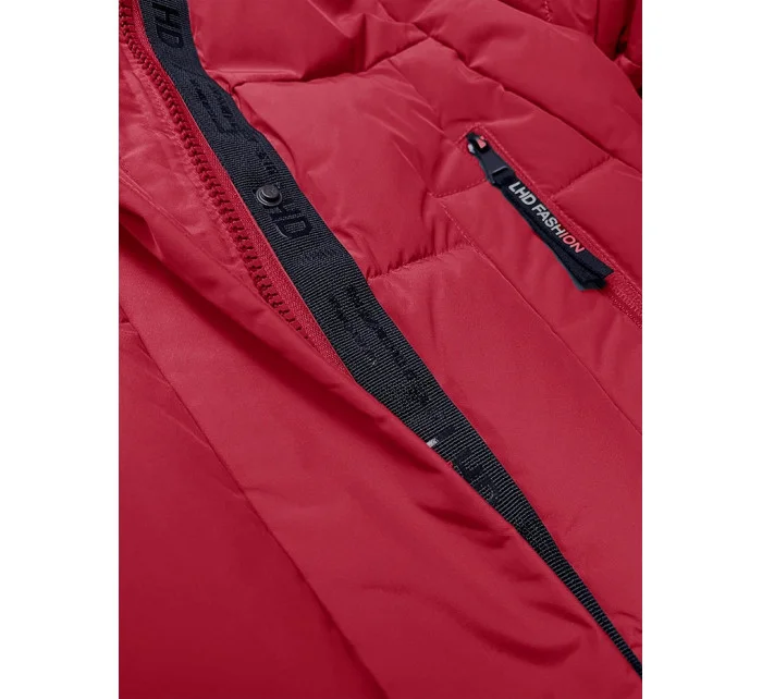 Prošívaná dámská zimní bunda ve vínové bordó barvě model 21248072 - LHD