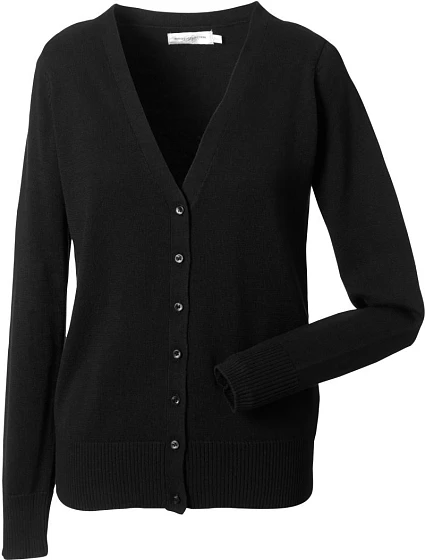 Russell Athletic 715F Dámský pletený cardigan s výstřihem do V 11.715F black Russell Athletic 715F Dámský pletený cardigan s výstřihem do V 11.715F black