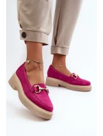 Zazoo 3429 Semišové Dámské Mokasíny S Ozdobou Fuksie