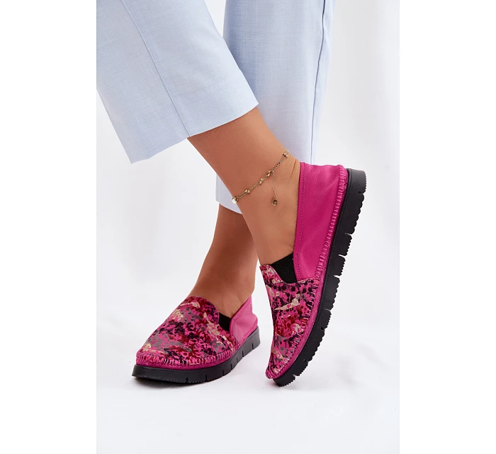 Dámské nazouvací kožené polobotky Maciejka 03512-73 Fuksie