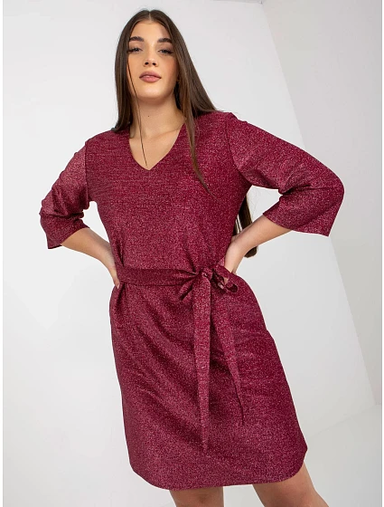 Dámské šaty LK SK model 21870801 kaštanové - FPrice Dámské šaty LK SK model 21870801 kaštanové - FPrice