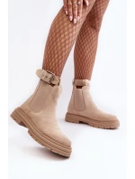 Semišové boty Chelsea na masivní podrážce, světle béžové Ozaro Semišové boty Chelsea na masivní podrážce, světle béžové Ozaro