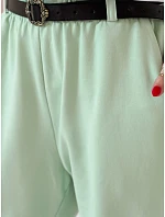 Dámské tepláky chinos s páskem FashionStreet mint UY2552