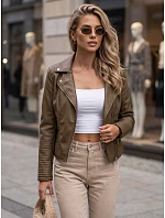 Dámská kožená bunda ve stylu Ramones, hnědá, FashionStreet TY5711 Dámská kožená bunda ve stylu Ramones, hnědá, FashionStreet TY5711