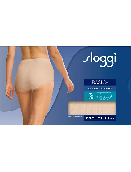 Dámské kalhotky sloggi Basic+ Maxi 3P - tělové - SLOGGI Dámské kalhotky sloggi Basic+ Maxi 3P - tělové - SLOGGI