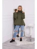 Zateplená mikina se zipem na zádech v barvě khaki Zateplená mikina se zipem na zádech v barvě khaki