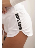 Dámské bavlněné šortky s elastickým pasem a sportovním lemem bílá Dámské bavlněné šortky s elastickým pasem a sportovním lemem bílá