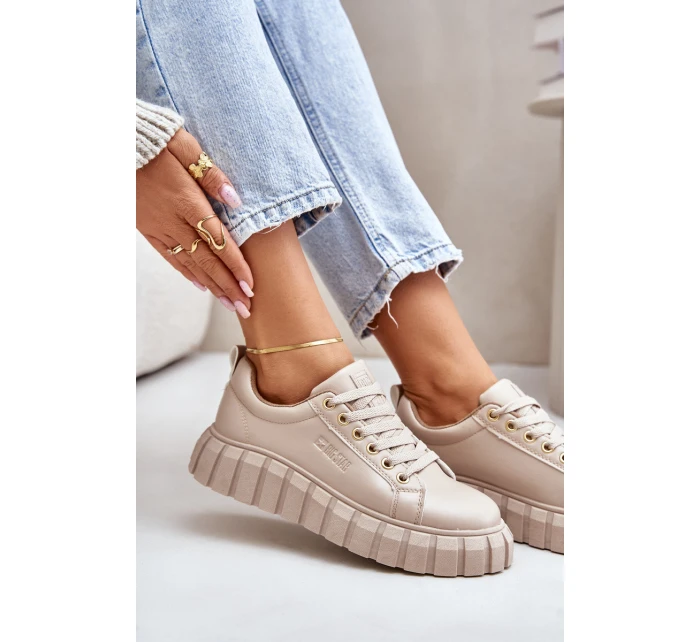Zateplené dámské sneakersy Big Star MM274618 béžové