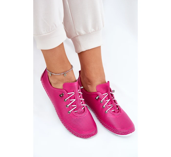 Dámské Kožené Polobotky Z Přírodní Kůže model 21691726 Růžové - Artiker