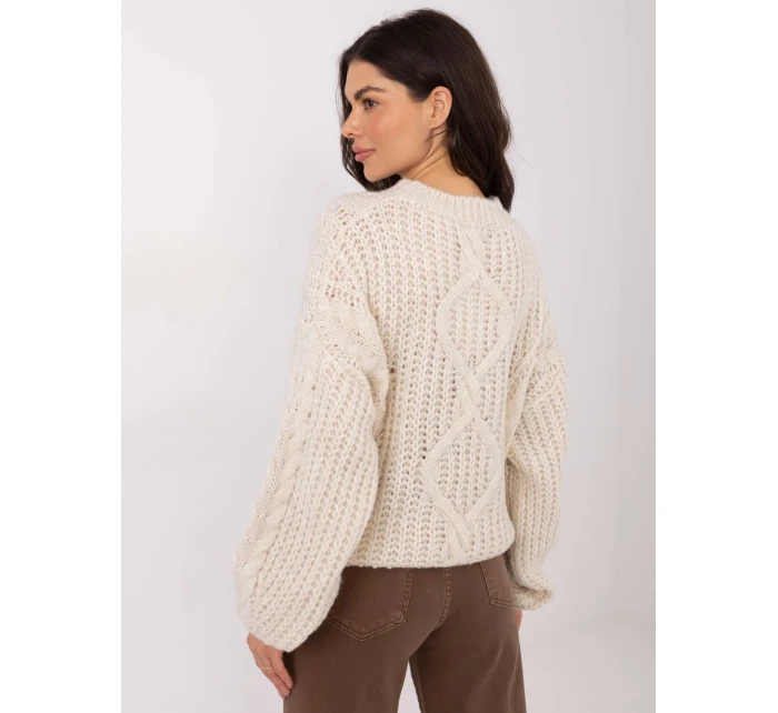 Sweter IN SW model 21789003 jasny beżowy - FPrice Sweter IN SW model 21789003 jasny beżowy - FPrice