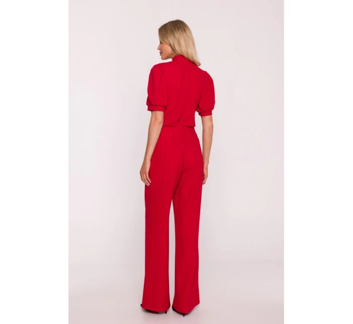 model 21470634 Kombinéza s mašlí na zavazování červená - STYLOVE