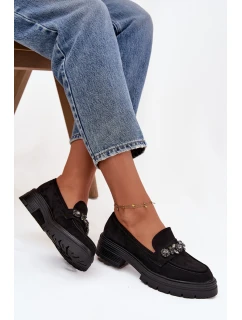 Dámské mokasíny z eko semiše s  – černé model 21834634 - Kesi