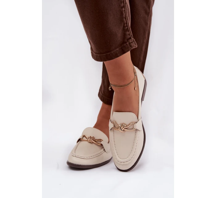 Dámské loafersy s ozdobným detailem – světle béžové Rosynne Dámské loafersy s ozdobným detailem – světle béžové Rosynne