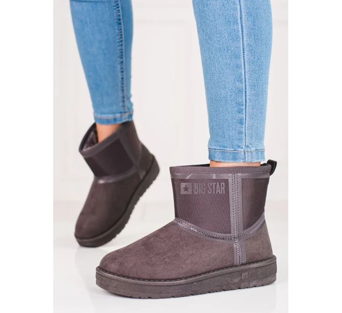 Designové  sněhule šedo-stříbrné dámské bez podpatku