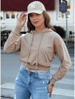 TRENDHOOD dámská mikina s kapucí světle hnědá FashionStreet BY1311