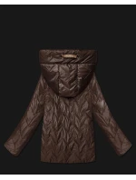 Dámská prošívaná bunda s kapucí Goodlookin v čokoládové barvě (B8596-14)