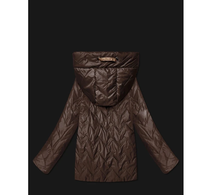 Dámská prošívaná bunda s kapucí Goodlookin v čokoládové barvě (B8596-14)