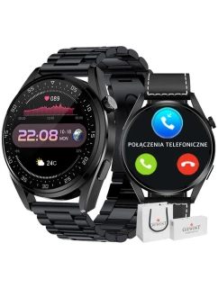 Chytré hodinky GIEWONT Vertex SmartCall GW450-2 Carbon/Carbon Leather