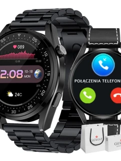 Chytré hodinky GIEWONT Vertex SmartCall GW450-2 Carbon/Carbon Leather