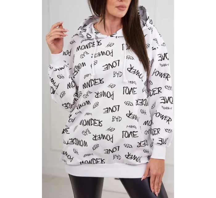 Mikina s nápisy bílá