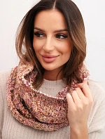 Dámský pletený měkký zimní komin KN25 růžový+žlutý