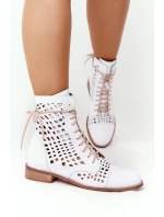 Prolamované Kožené Boty Nicole model 21549674 Bílé - Zazoo