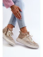 Dámské semišové polobotky model 21657272 Beige - Maciejka