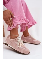 Kožené semišové dámské tenisky model 22031946 Růžové - D&A