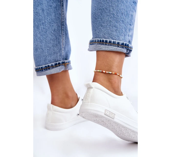 Dámské hladké nízké tenisky Big Star LL274058 Bílé Dámské hladké nízké tenisky Big Star LL274058 Bílé