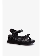 Dámské sandály s mašlí D&A černá Dámské sandály s mašlí D&A černá