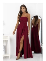 Dámské dlouhé šaty model 222674 bordó - With You Dámské dlouhé šaty model 222674 bordó - With You