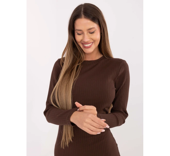 Dámské šaty model 21949090 tmavě hnědé - FPrice