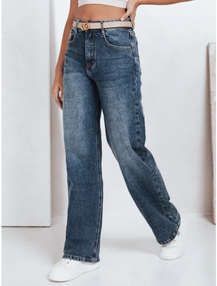 Dámské modré džíny s širokými nohavicemi FashionStreet UY2777