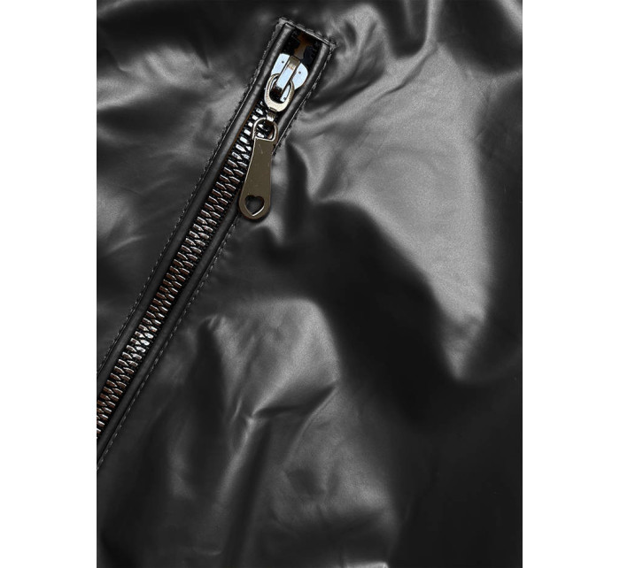 Krátká černá bunda s ozdobnými stahovacími lemy (16M9087-392)