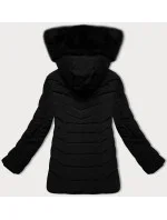 Černá dámská prošívaná zimní bunda s kapucí S'west (B8299-1)