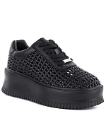 Dámské tenisky na platformě polobotky černé model 22081662 - Hikvision