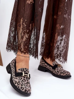 Kožené Lakované Mokasíny Leopard model 21691286 Černé - VINCEZA