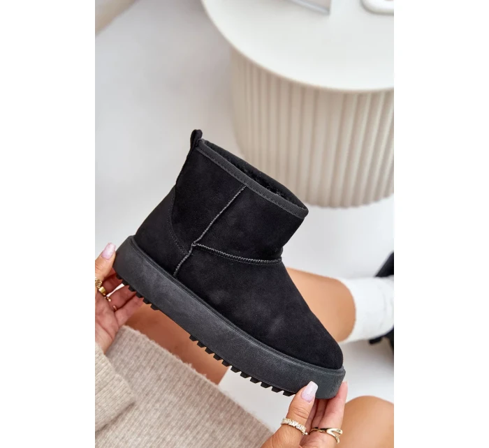 Dámské Sněhule Na Platformě Z Eko Semiše Černé Atteria Dámské Sněhule Na Platformě Z Eko Semiše Černé Atteria