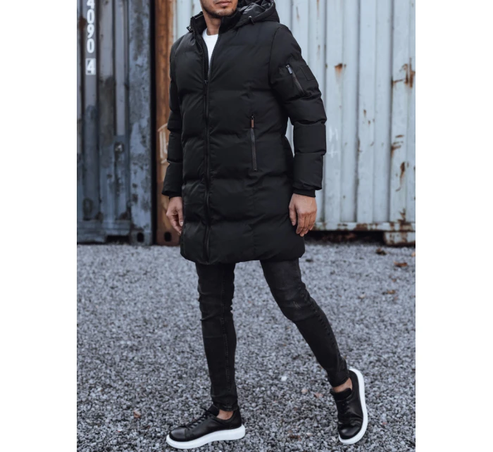 Pánská prošívaná zimní bunda s kapucí černá FashionStreet TX4923 Pánská prošívaná zimní bunda s kapucí černá FashionStreet TX4923