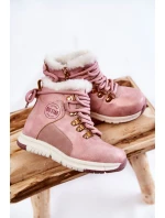 Dětské zateplené kozačky na zip Big Star model 21599161 Růžove - Big Star Shoes Dětské zateplené kozačky na zip Big Star model 21599161 Růžove - Big Star Shoes