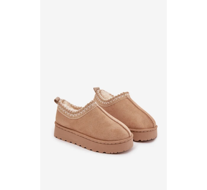 Dětské sněhule s výšivkou béžové Prina Dětské sněhule s výšivkou béžové Prina